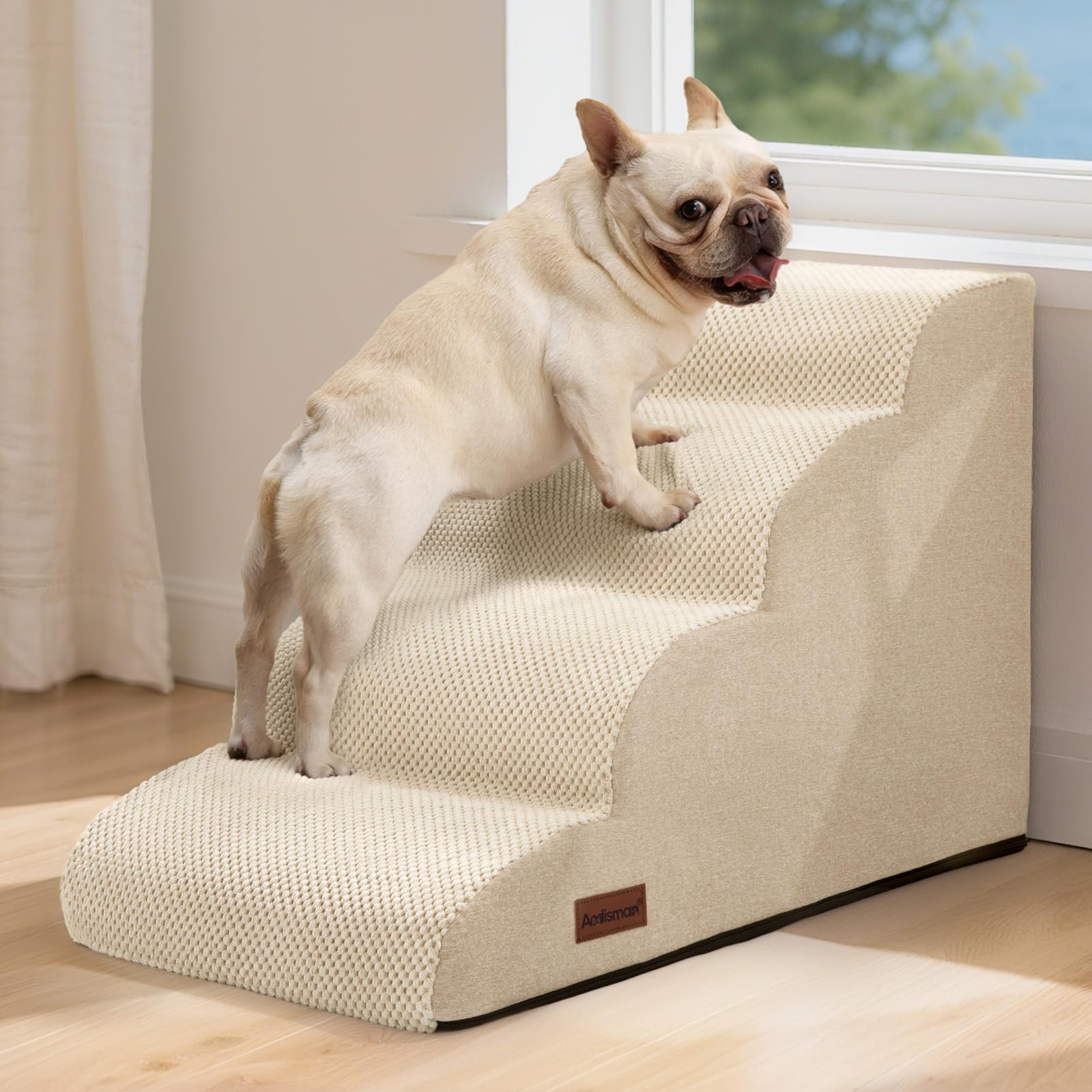 Aodisman dog steps four-step height suits beds and couches securely.