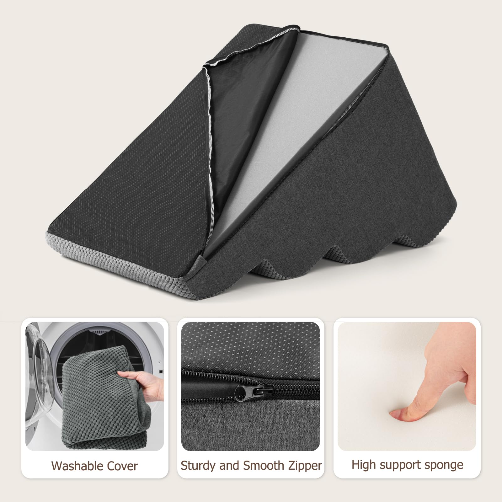 Aodisman dog steps grey removable cover keeps it clean and hygienic
