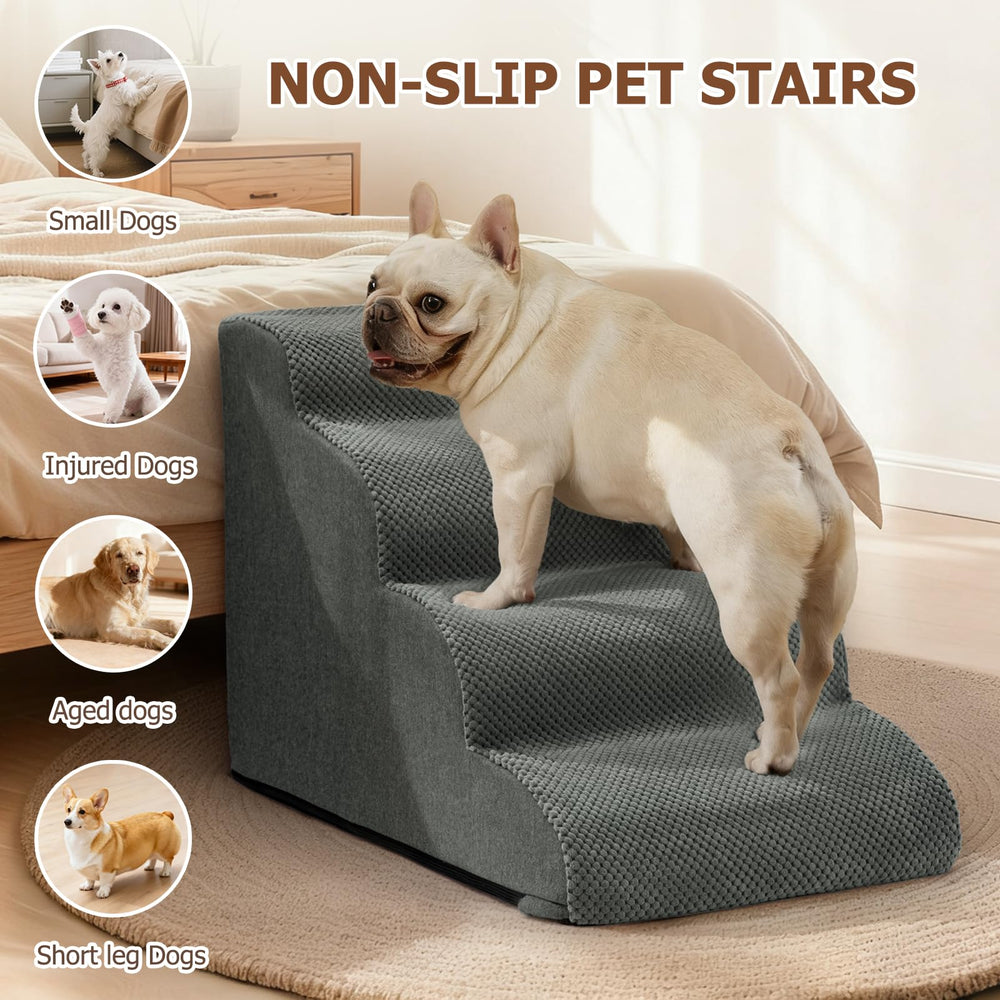 Aodisman dog steps grey three-height option suits different furniture