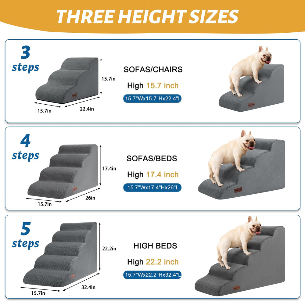 Aodisman dog steps with non-slip bottom providing secure grip on carpet