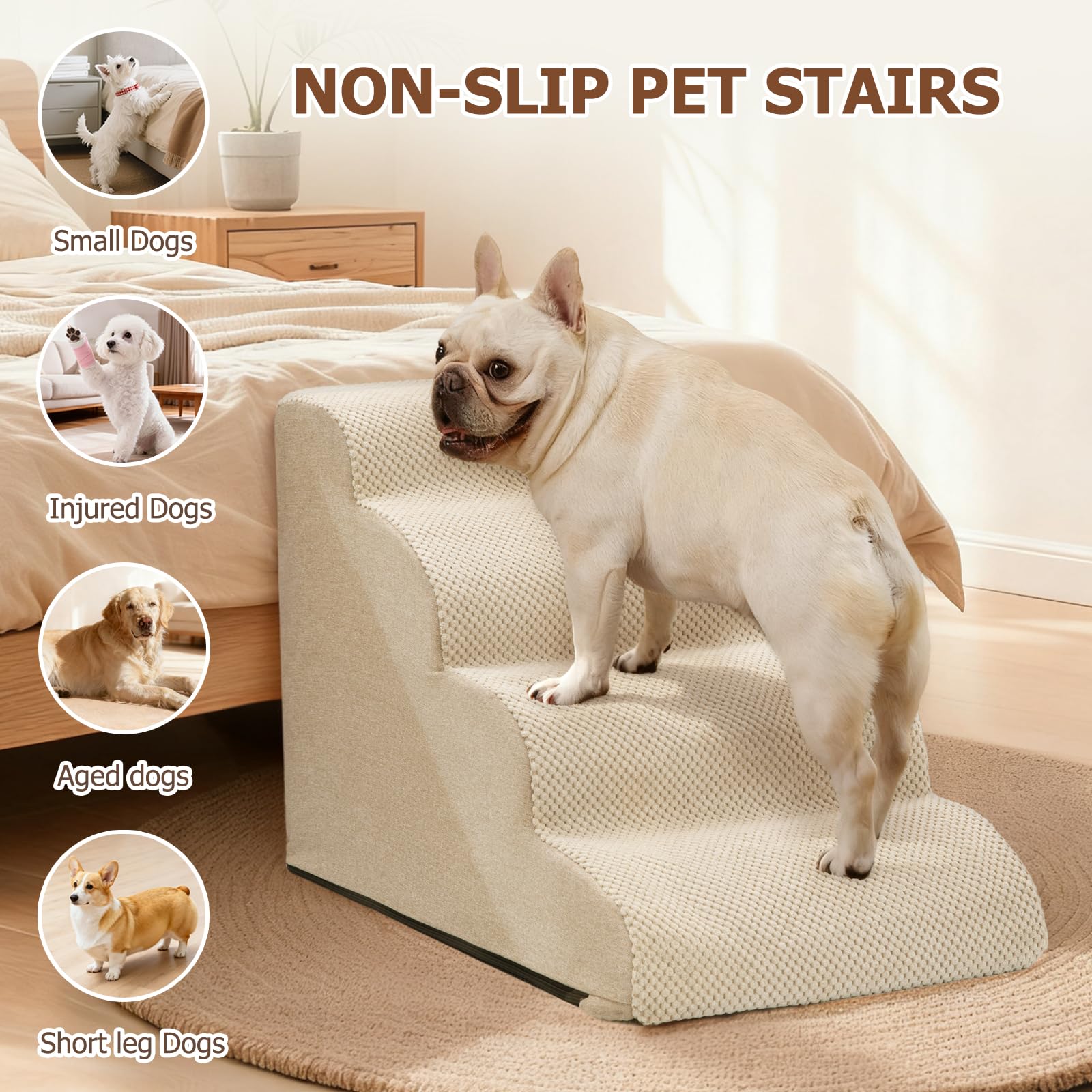 Aodisman dog steps portable handle design makes moving between rooms effortless.