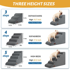 Aodisman dog steps side view: stable, gentle incline reduces joint strain during climbs