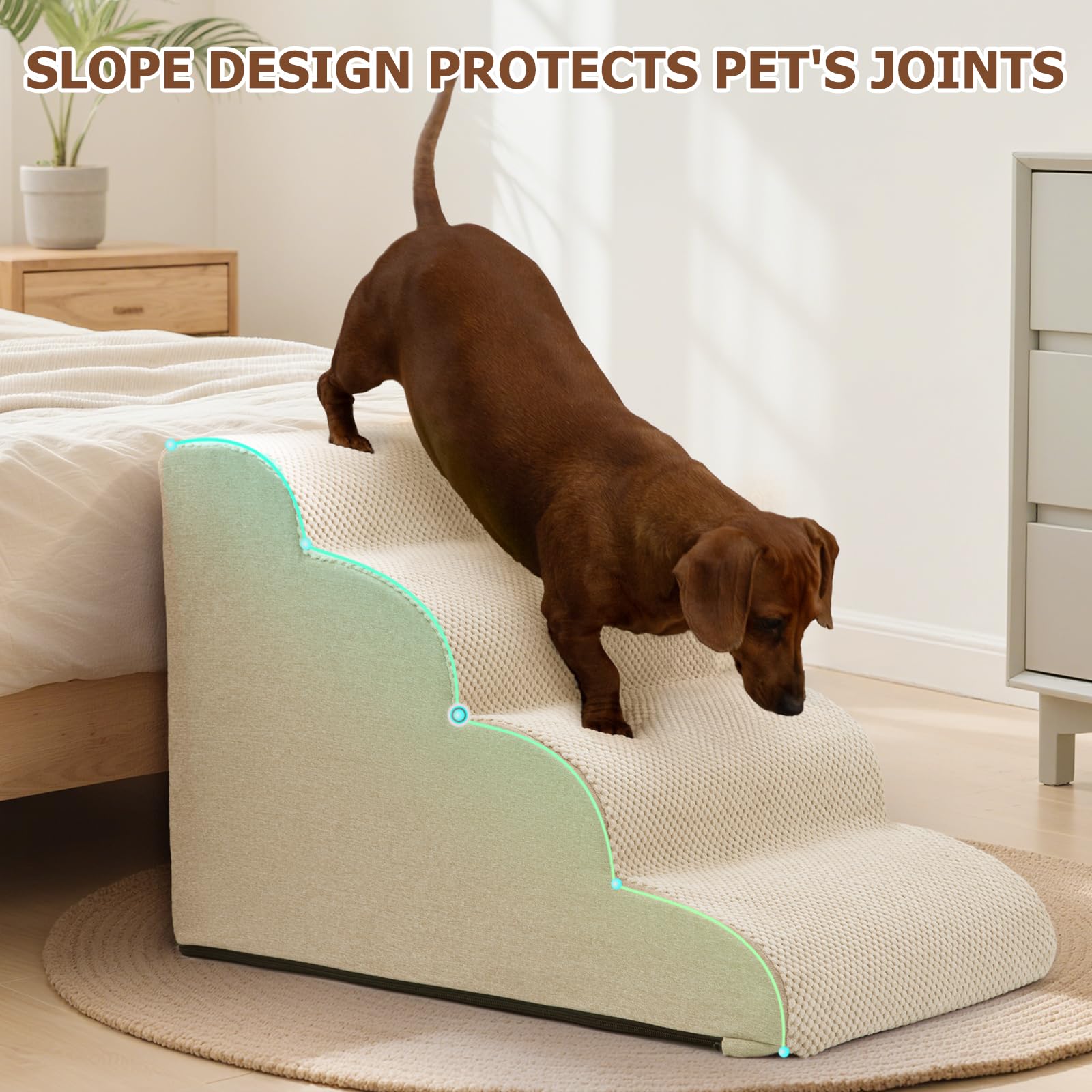 Aodisman dog steps three-height option fits sofas for versatile use.