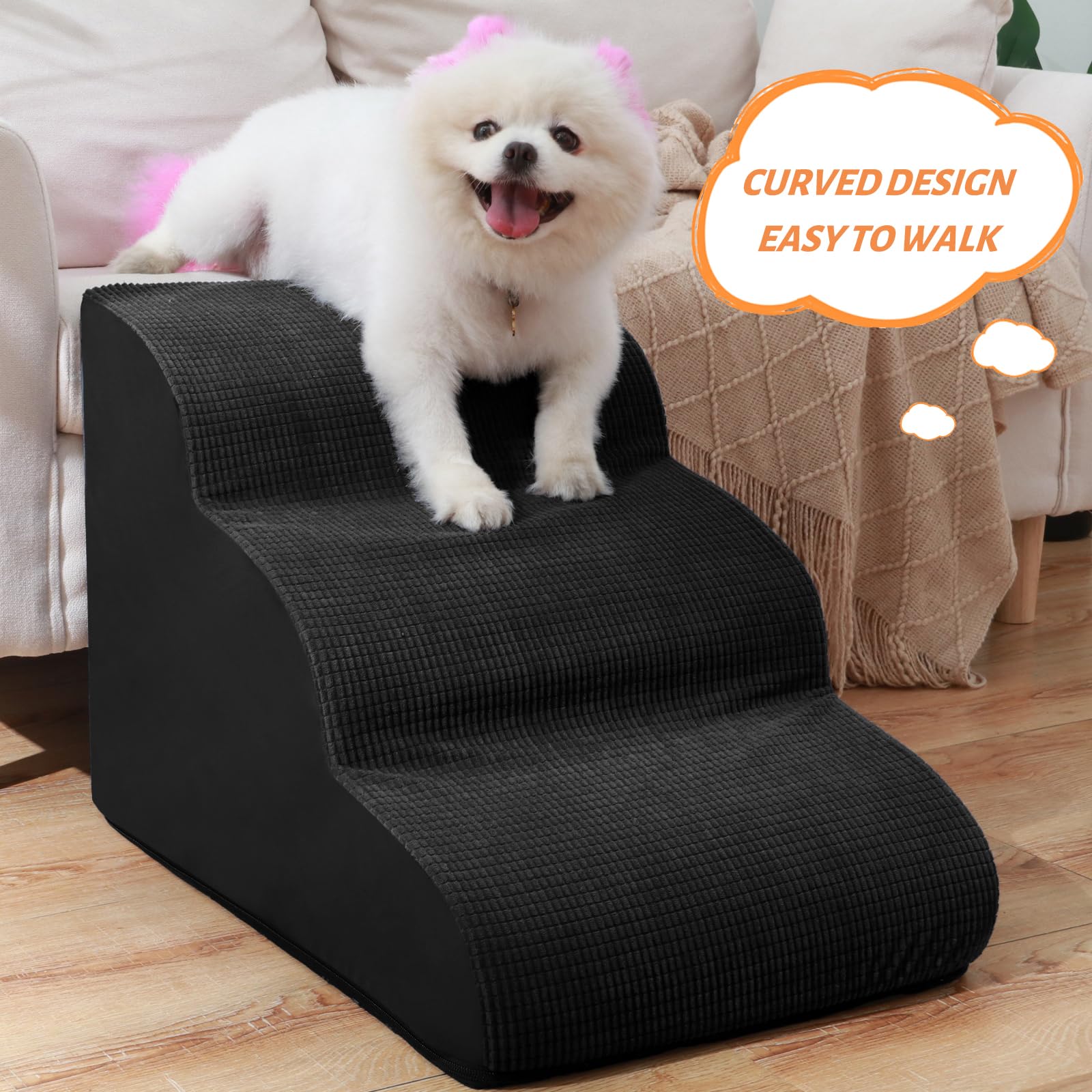Aodisman pet stairs-nonslip-corduroy offer confident climbs for older pets
