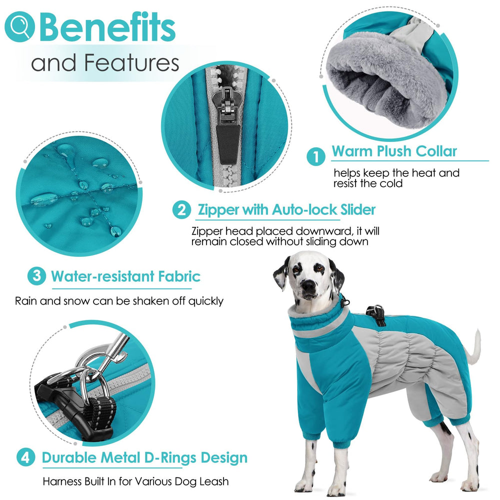 AOFITEE built-in-harness-dog-coat integrates harness for convenient walks