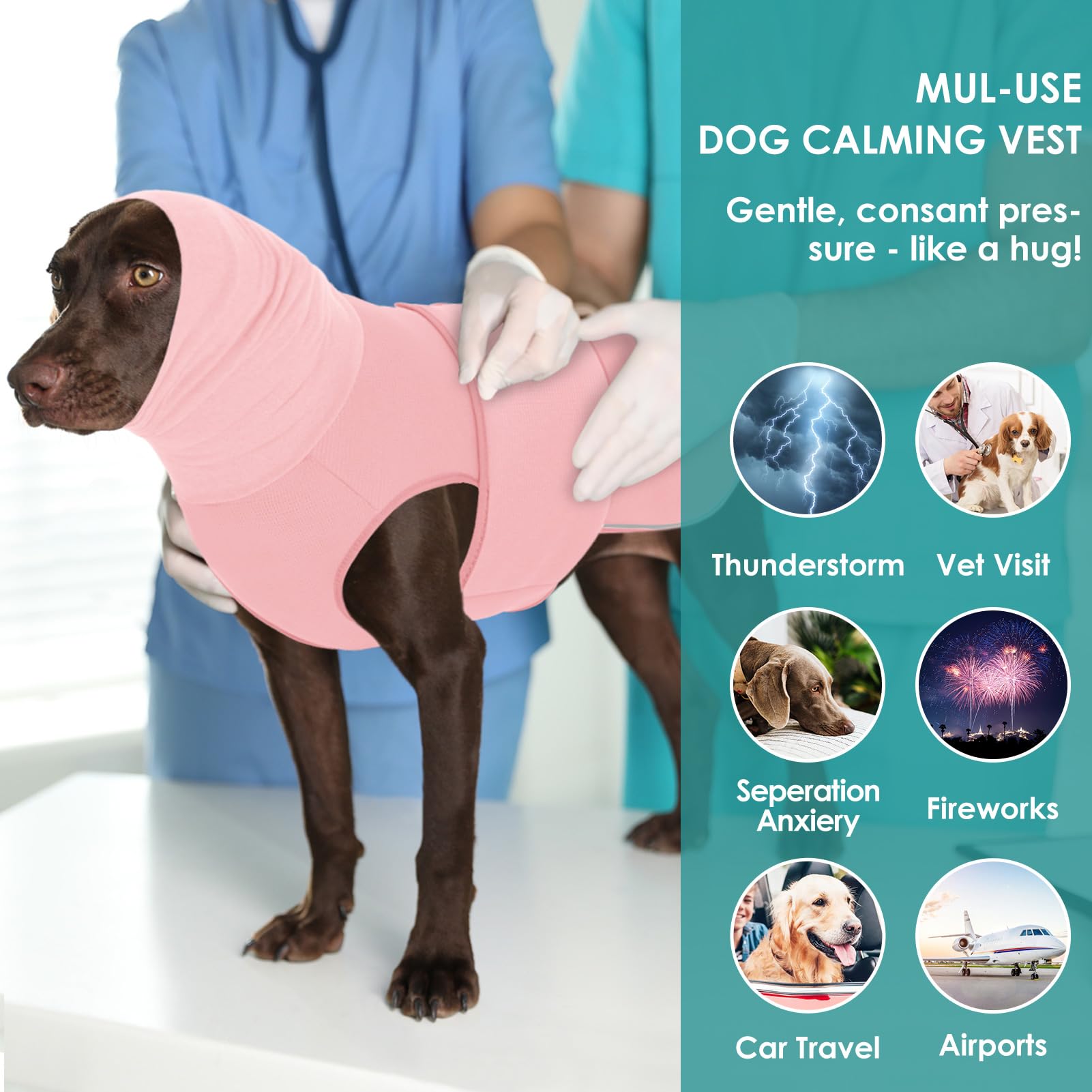AOFITEE dog anxiety vest travel use on a dog for calm moments