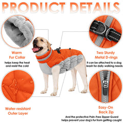 AOFITEE dog coat back with D-ring leash attachment enables secure walks