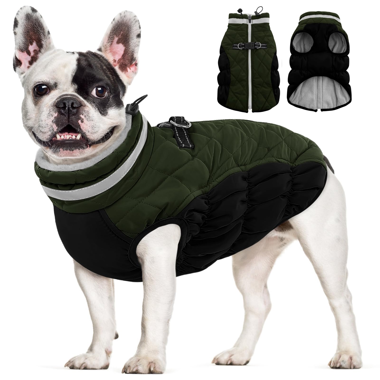 AOFITEE dog coat back-zip painfree-guard enables easy on/off without snagging fur