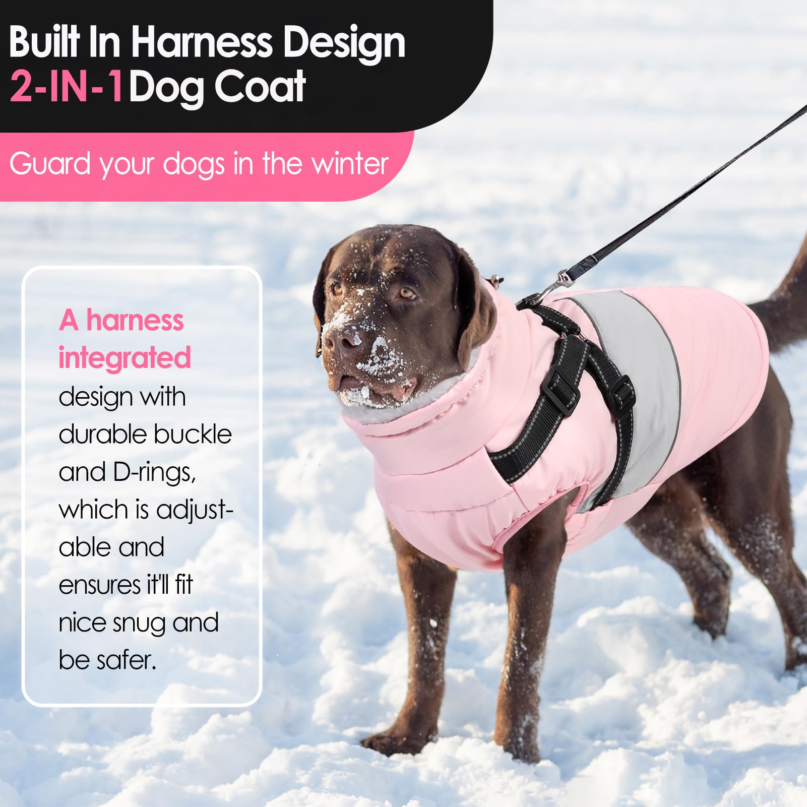 AOFITEE built-in harness jacket offering safer, hands-free leash walking.