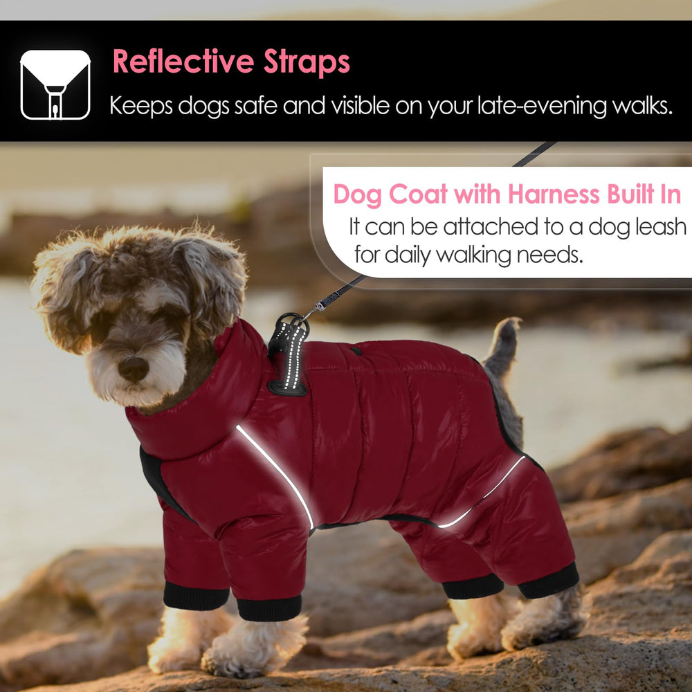 AOFITEE dog coat with D-ring attachment enables easy leash use.