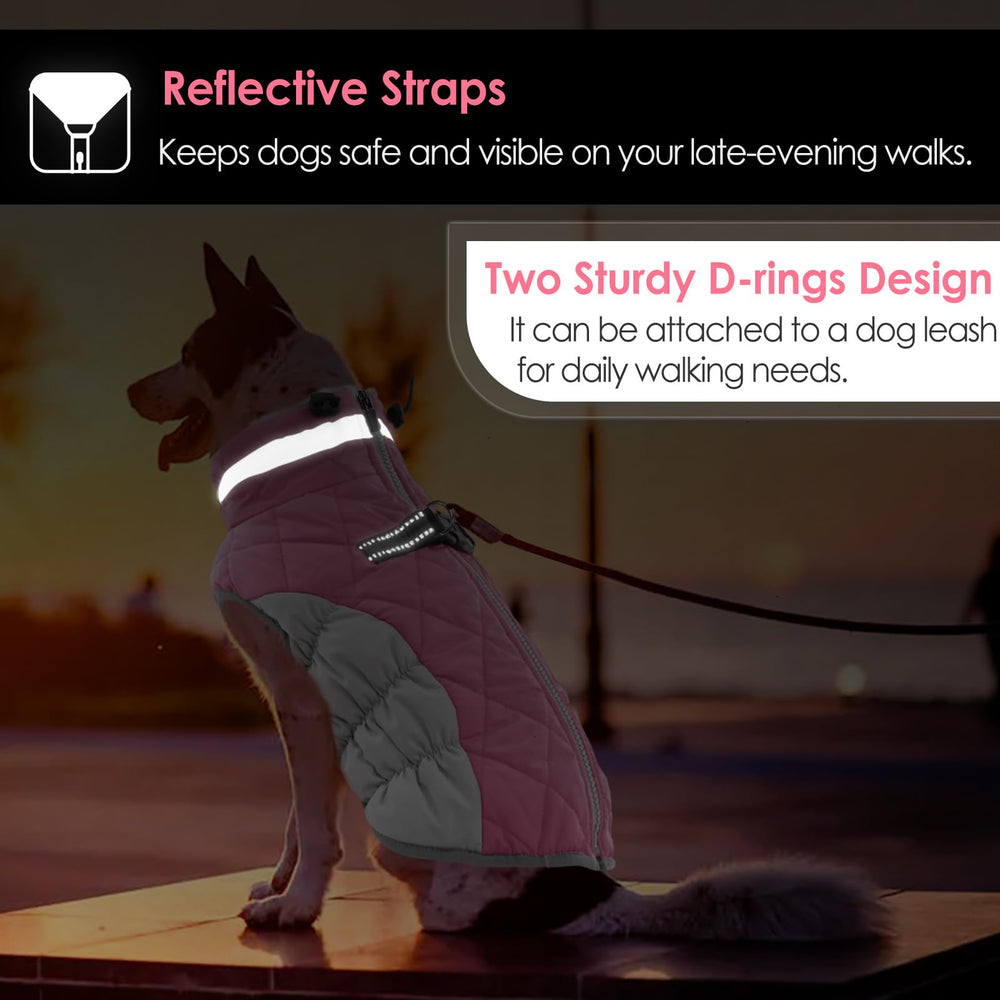 AOFITEE dog coat elastic abdomen design ensures comfortable fit