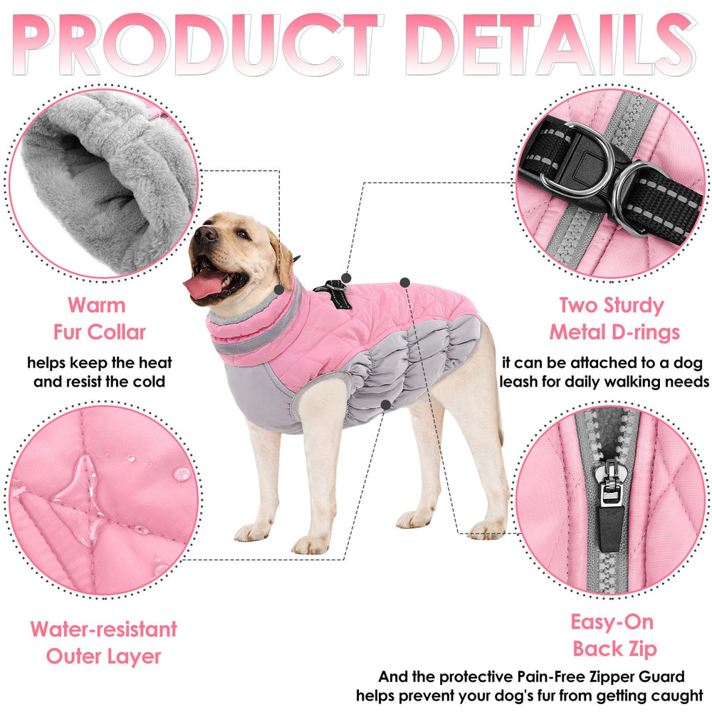 AOFITEE dog coat fleece lining close-up emphasizes plush warmth