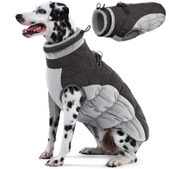 AOFITEE dog coat front view with warm fleece lining for cozy winter walks.