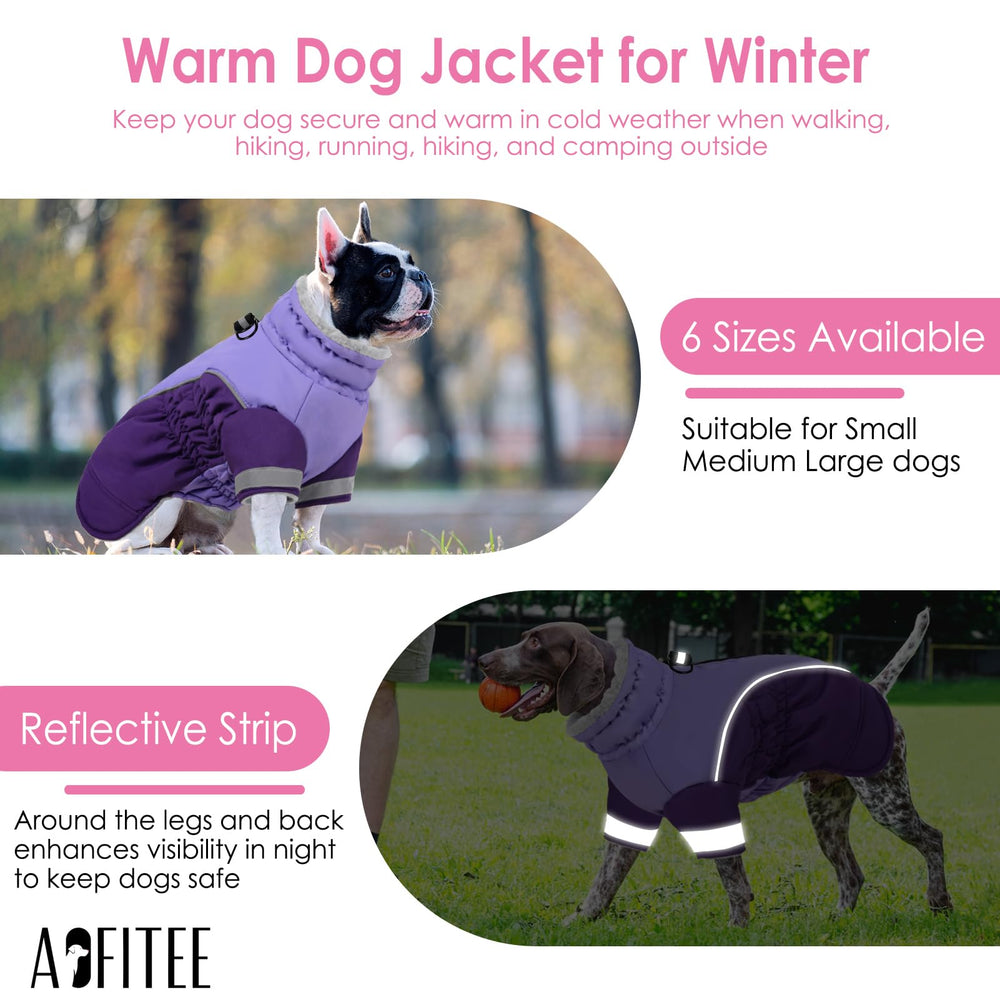 AOFITEE dog coat built-in harness compatibility for leash attachment