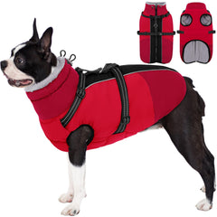 AOFITEE dog coat harness-integrated design enables quick leash attachment during outdoor walks.