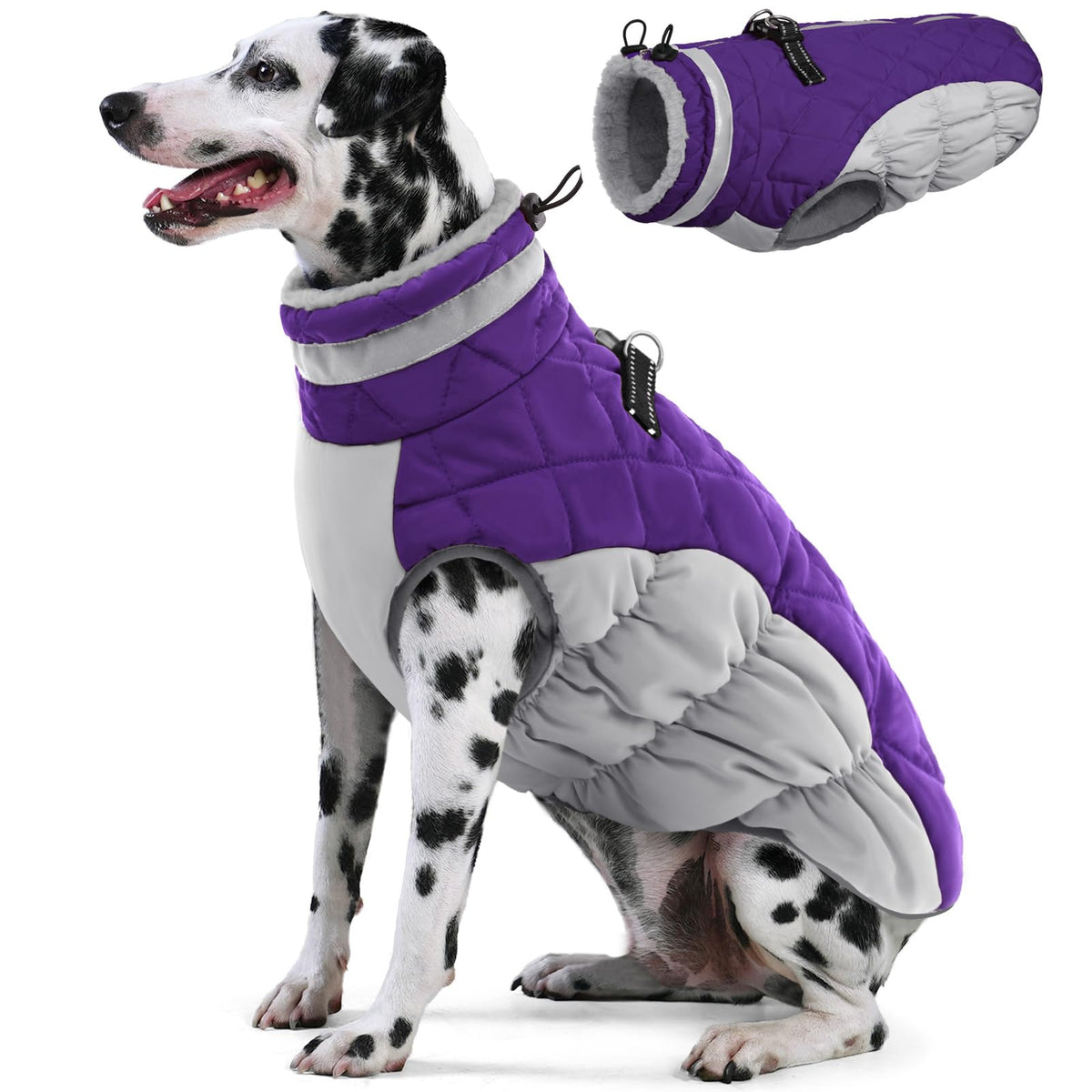 AOFITEE dog coat inner fleece lining for extra warmth on cold walks