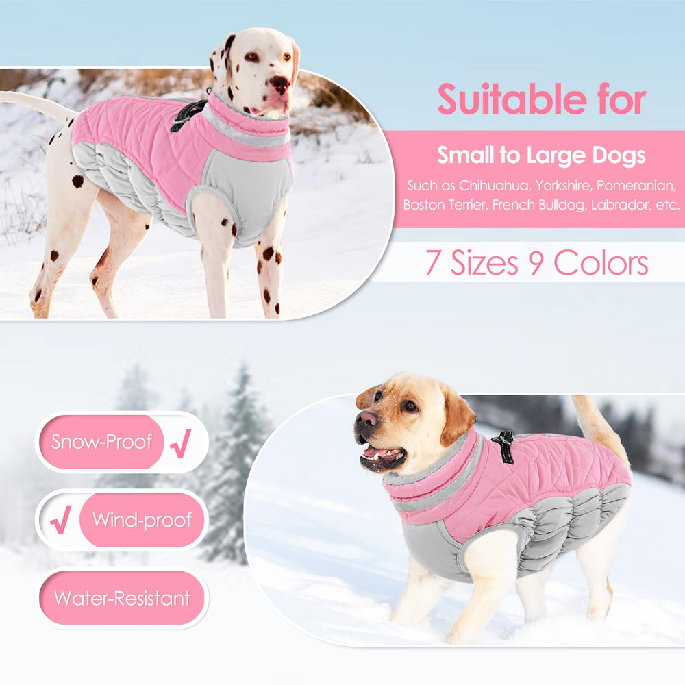 AOFITEE dog coat pink XXL showcases style in winter.