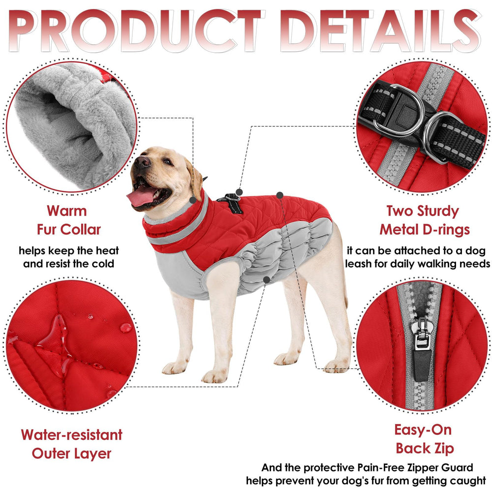 AOFITEE dog coat reflective neckline design improves visibility during night walks
