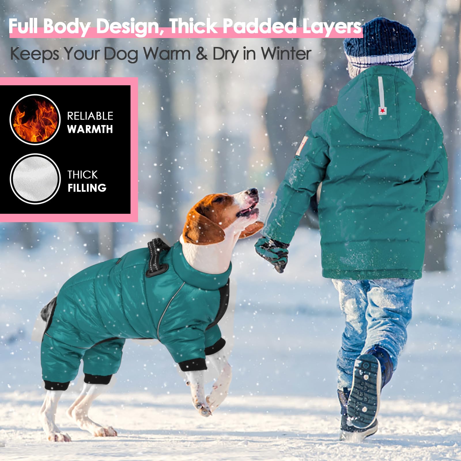 AOFITEE dog coat reflective-night-visibility helps you spot your pet in low light