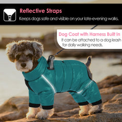 AOFITEE dog coat warm-collar-elastic-fit keeps four legs snug in chilly days
