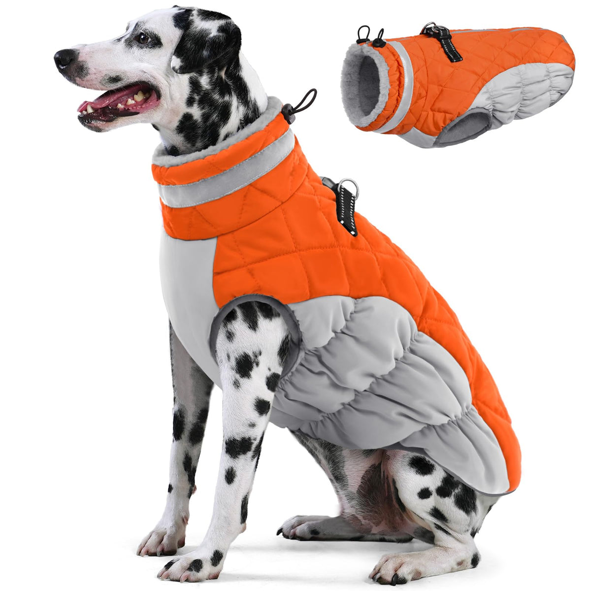 AOFITEE dog coat with warm fleece lining for cozy winter warmth.