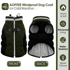 AOFITEE dog coat warm fleece lining delivers cozy warmth on cold morning walks