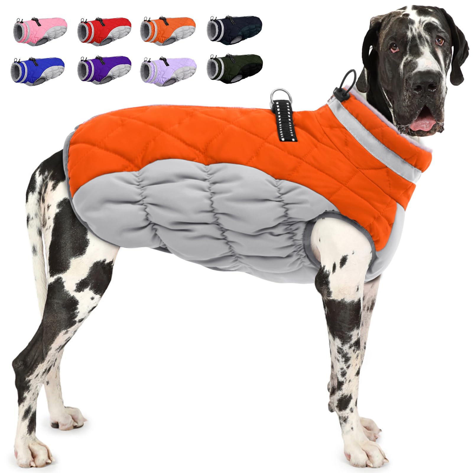 An AOFITEE dog coat with warm fleece lining for cozy cold-weather walks