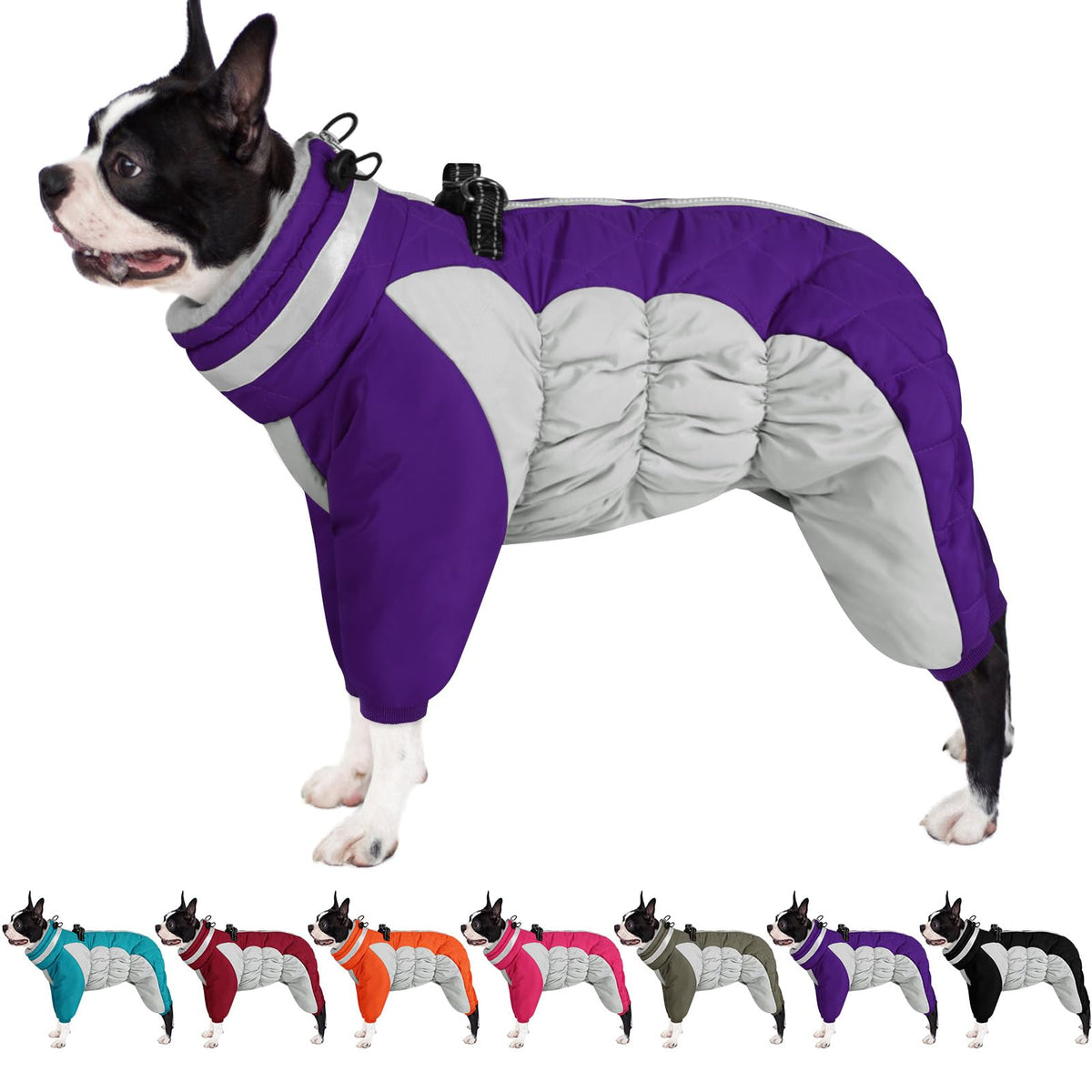 AOFITEE dog coat with polar fleece lining keeps dogs warm on winter walks