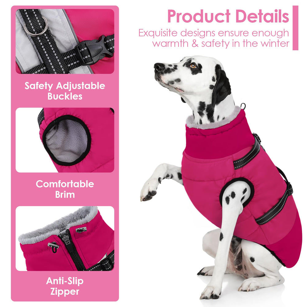 AOFITEE waterproof and windproof jacket keeps dog warm and dry during outdoor activities