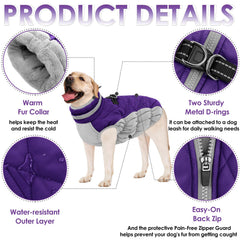 AOFITEE dog coat fleece-lined close-up showing cozy interior