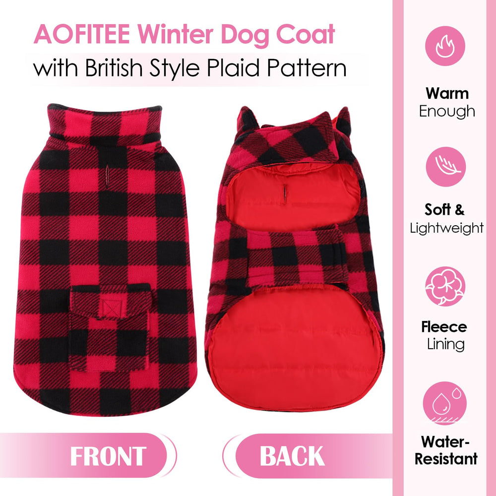 AOFITEE waterproof red back view protects against rain and slush during outdoor adventures.