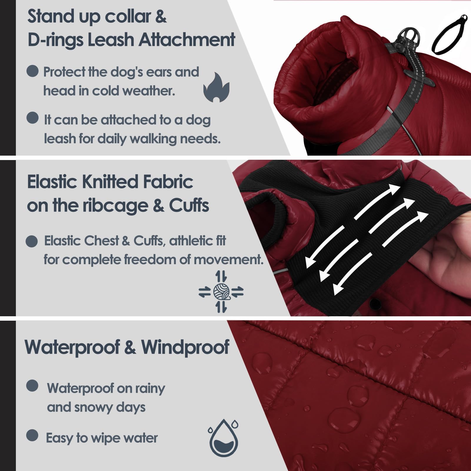 AOFITEE waterproof-shell closeup highlights moisture and wind protection.