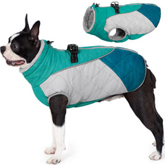 AOFITEE Dog Coat windproof back-zipper offers easy dressing and secure leash use.