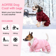 AOFITEE windproof puffer snowsuit ensures warmth during brisk outdoor adventures.