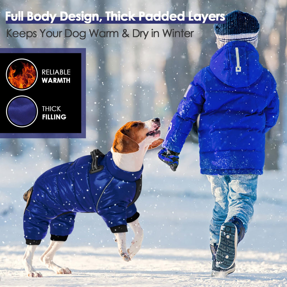 AOFITEE dog coat dual D-ring leash attachments for safe walking