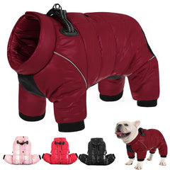 AOFITEE dog coat front-view provides warm winter protection for small dogs.