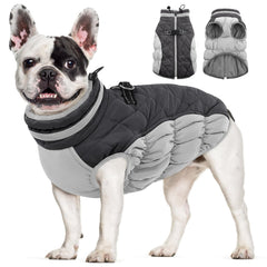 AOFITEE dog coat front view shows plush fleece warmth for chilly walks
