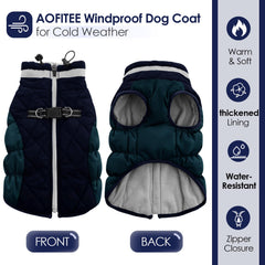 AOFITEE dog coat back view highlighting full coverage and wind protection