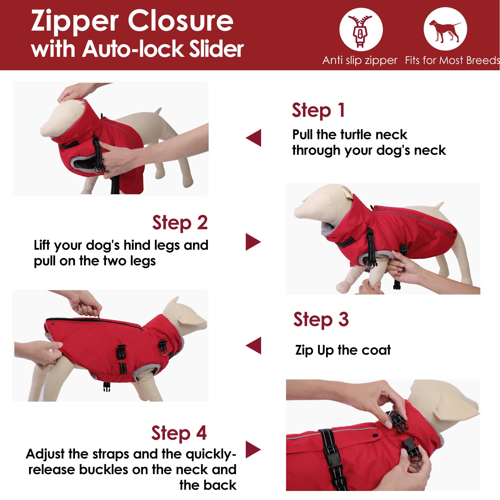 AOFITEE dog coat red XXL snowsuit for winter adventures.