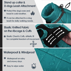 AOFITEE dog coat zip-up-closure facilitates easy on and off for quick dressing