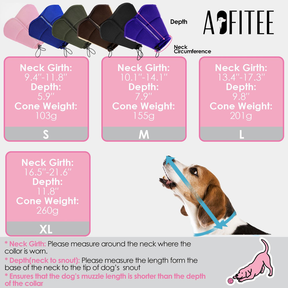 aofitee dog cone adjustable-closure is easy to fit and secure.