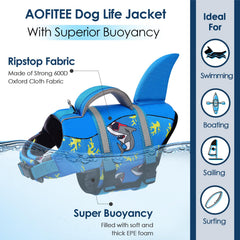 AOFITEE dog life jacket adjustable straps close-up enables quick, comfortable fit.