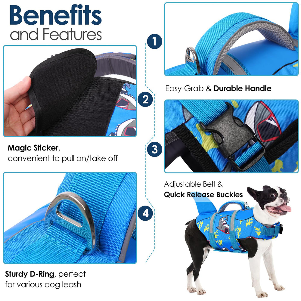 AOFITEE five-size chart demonstrates range for most small to large dogs.
