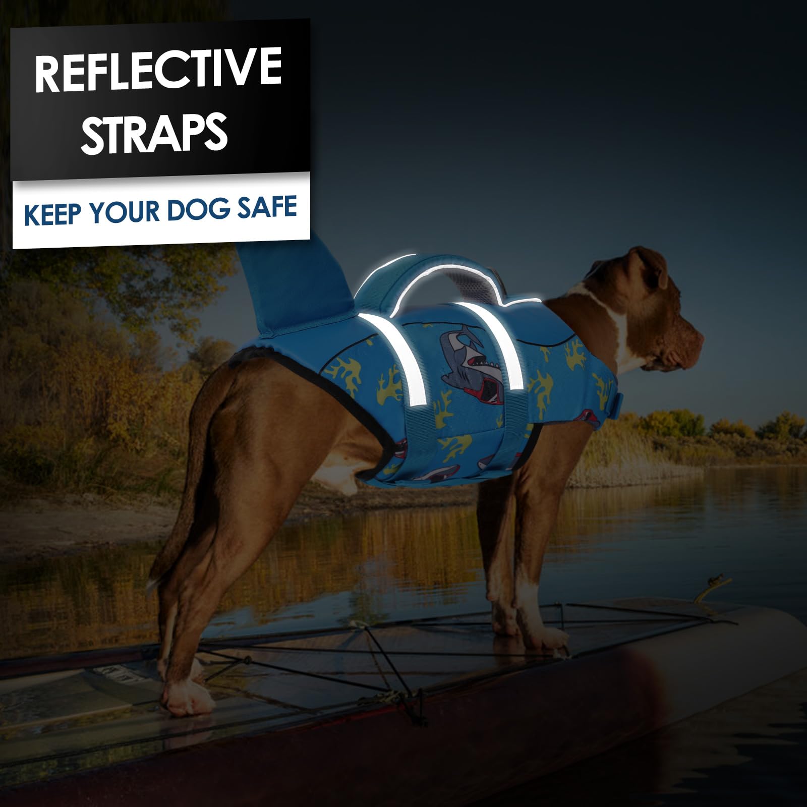 AOFITEE dog life jacket in waves proves reliable flotation during water play.