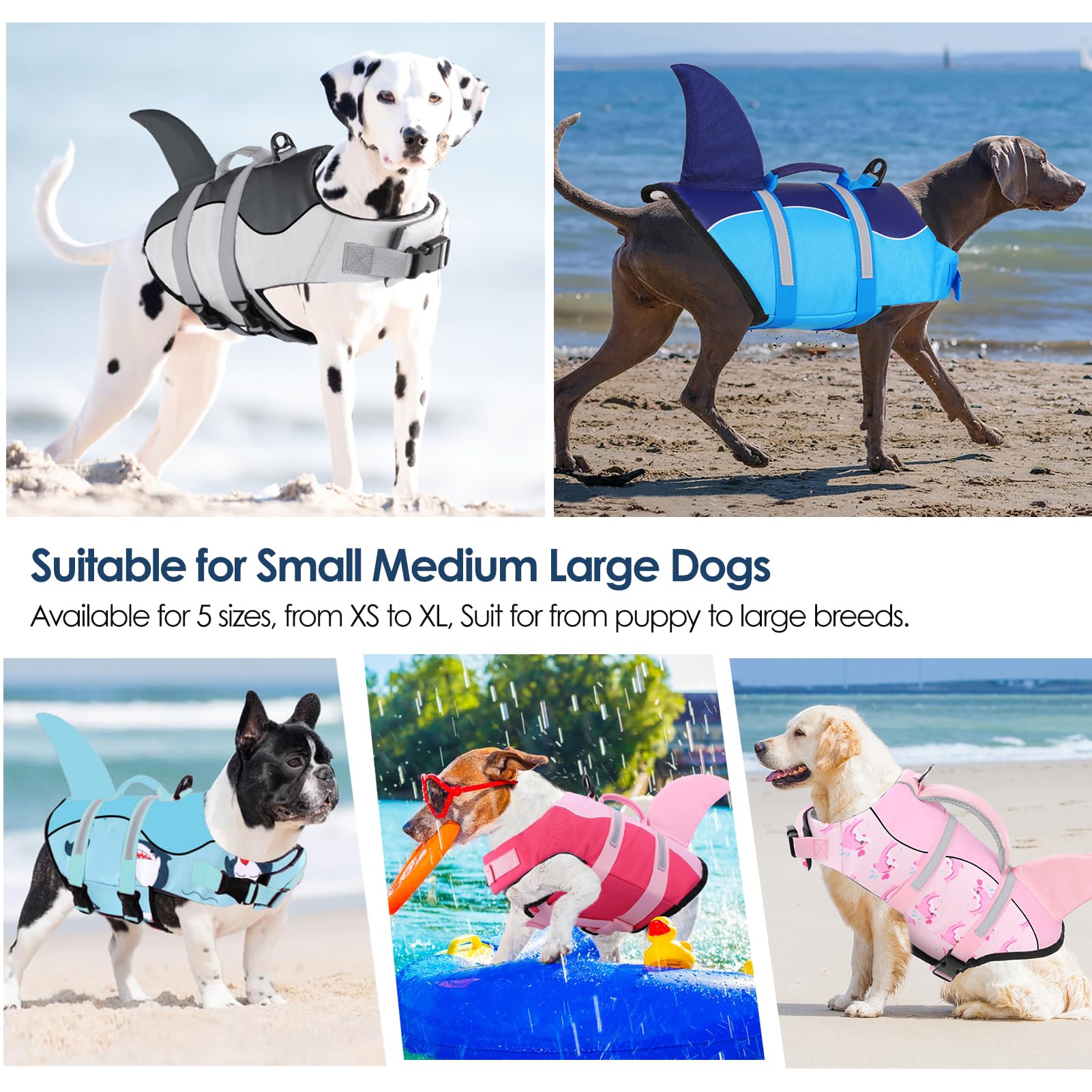 AOFITEE dog life vest adjustable straps ensures snug fit