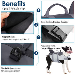 AOFITEE dog life vest rescue handle top for easy lifting