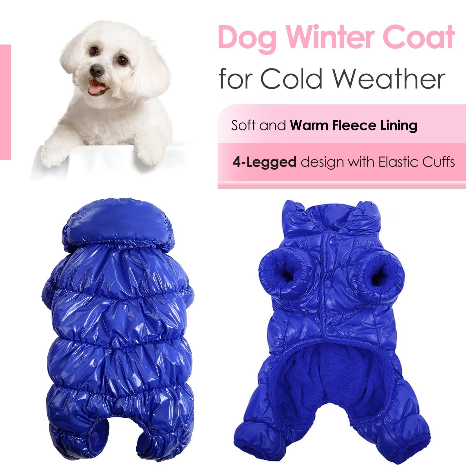 AOFITEE Dog Winter Coat polyester padding adds cozy warmth on cold days