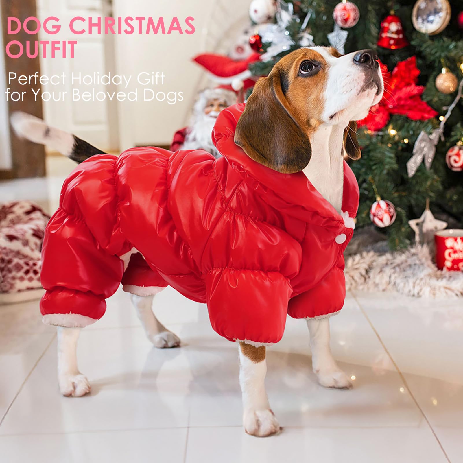 AOFITEE Dog Winter Coat turtleneck detail shields neck from chilly gusts