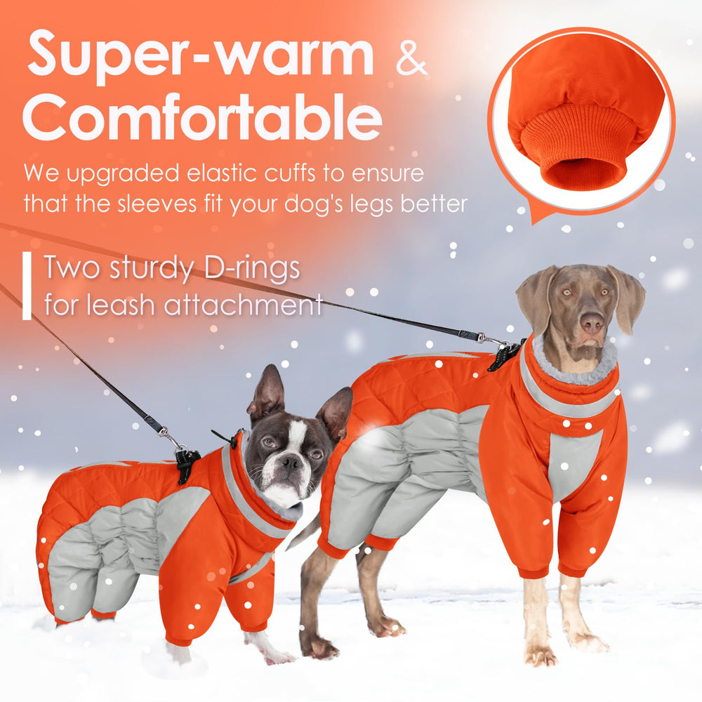 AOFITEE dog winter coat showing water-resistant outer shell for wet weather.