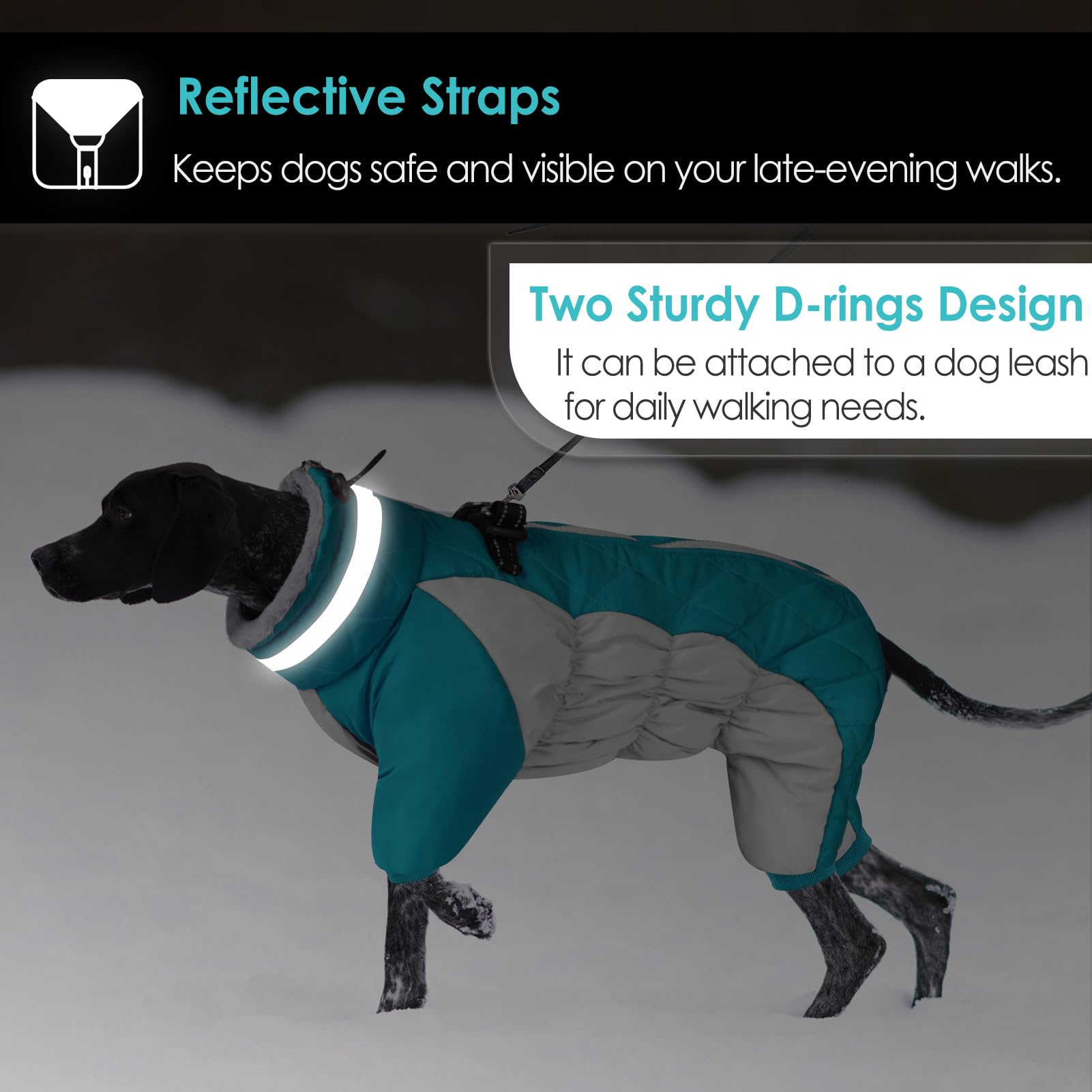 AOFITEE four-leg-fullcoverage-dog-coat shields body warmth in cold days